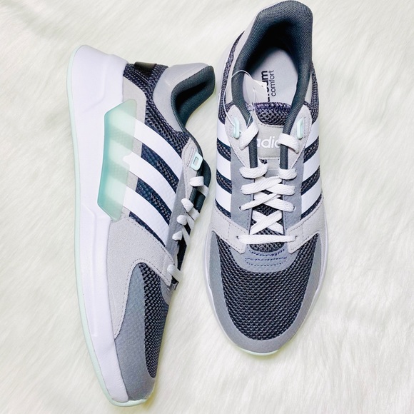 Adidas Run90s Sneakers Gray White Mint Green - Picture 2 of 9